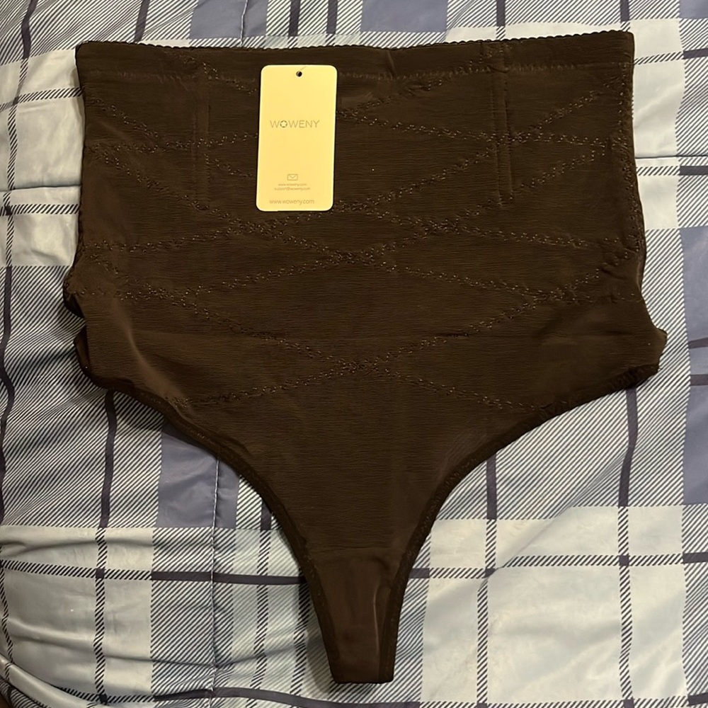 Black High-Waisted Shapewear Thong